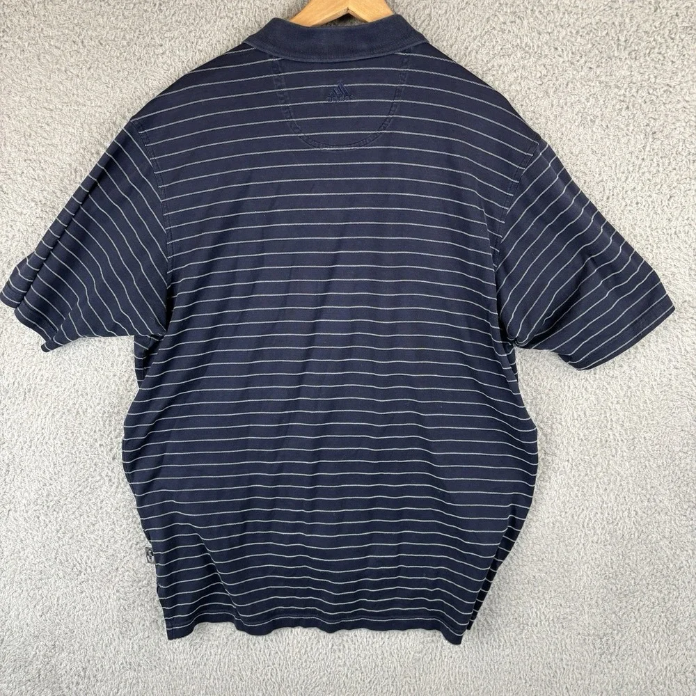 Notre Dame Polo Shirt Mens XL Navy Adidas‎ Striped Golf Short Sleeve Casual